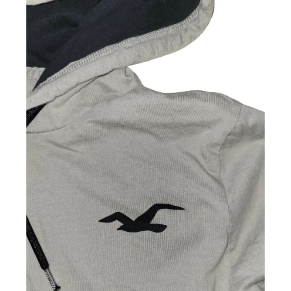 Hollister Mens Pullover TShirt Hoodie Sage/Army Green Long Sleeve Small - Picture 6 of 11